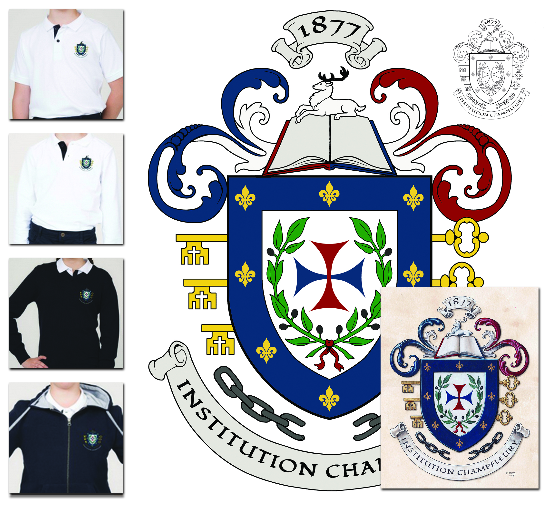 Armoiries INSTITUTION CHAMPFLEURY Création originale des armoiries de l'école (c)HERALDIKER Armoiries INSTITUTION CHAMPFLEURY Création originale des armoiries de l'école (c)HERALDIKER