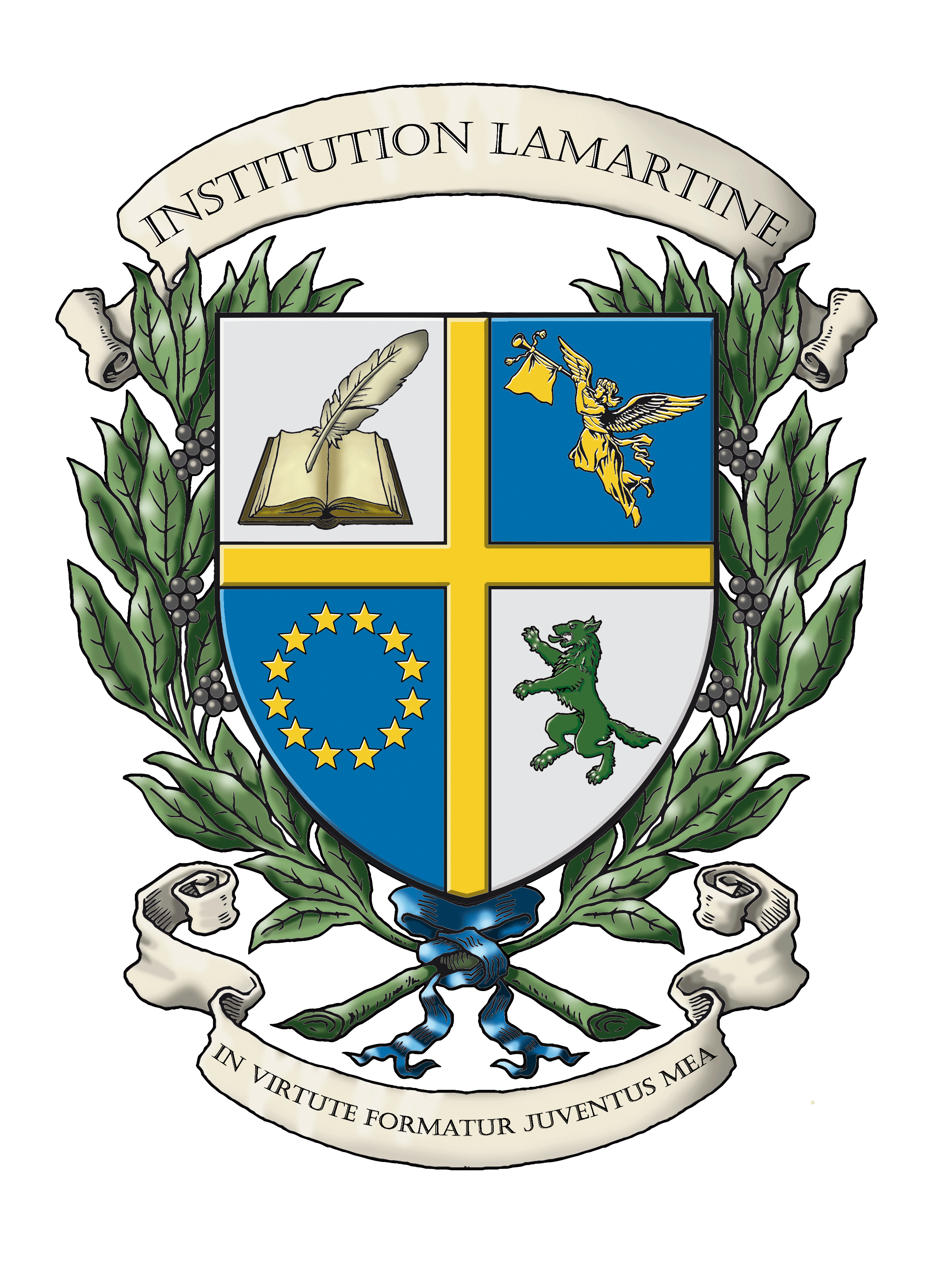 Logo armoiries INSTITUTION LAMARTINE infographie Création originale des armoiries de l'école (c)HERALDIKER Logo armoiries INSTITUTION LAMARTINE infographie Création originale des armoiries de l'école (c)HERALDIKER