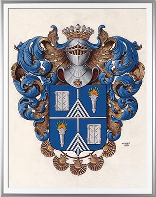 Armoirie PORTAFAX Création originale Huile sur parchemin et feuille d'or (c)HERALDIKER Armoirie PORTAFAX Création originale Huile sur parchemin et feuille d'or (c)HERALDIKER