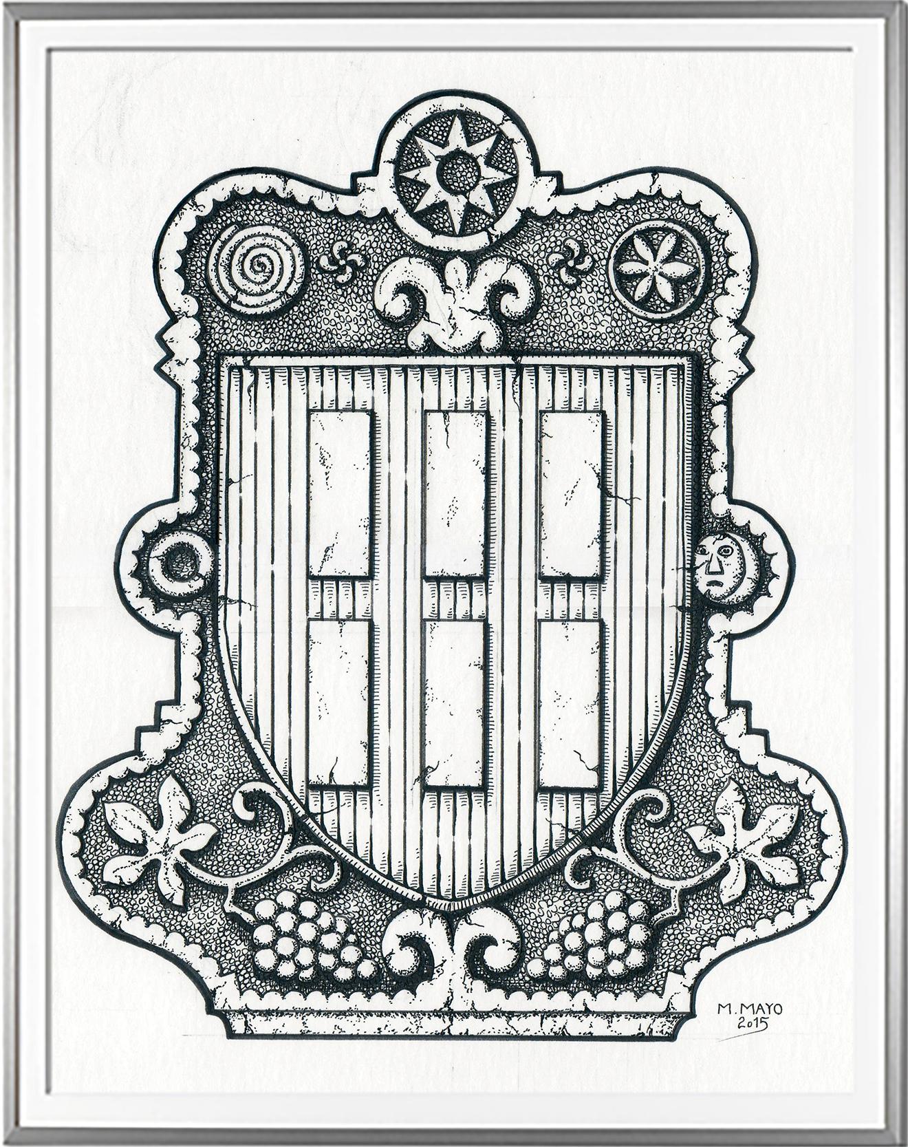 Armoirie IRULEGI (IROULEGUY) Encre de Chine (c)HERALDIKER