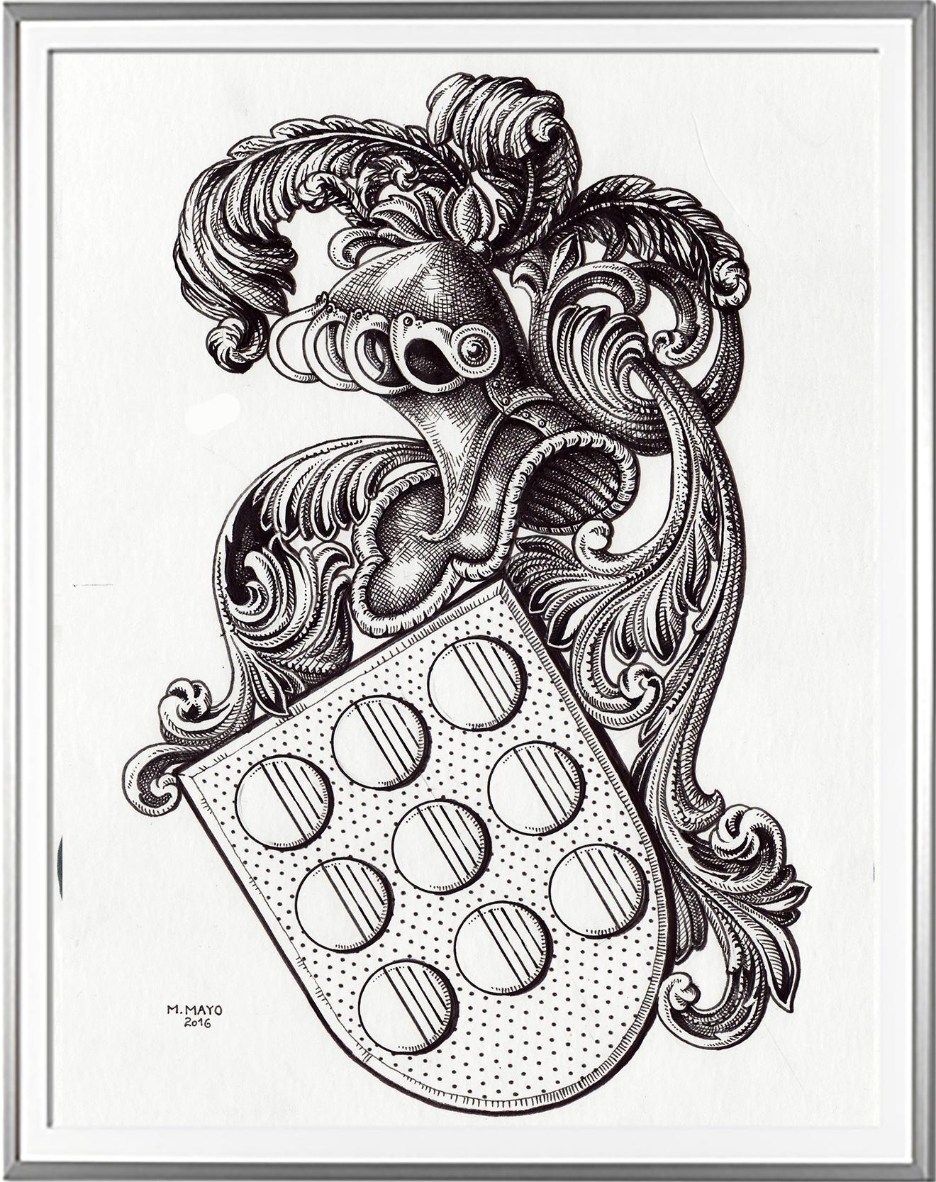 Armoirie SAINT JEAN LE VIEUX Encre de Chine (c)HERALDIKER