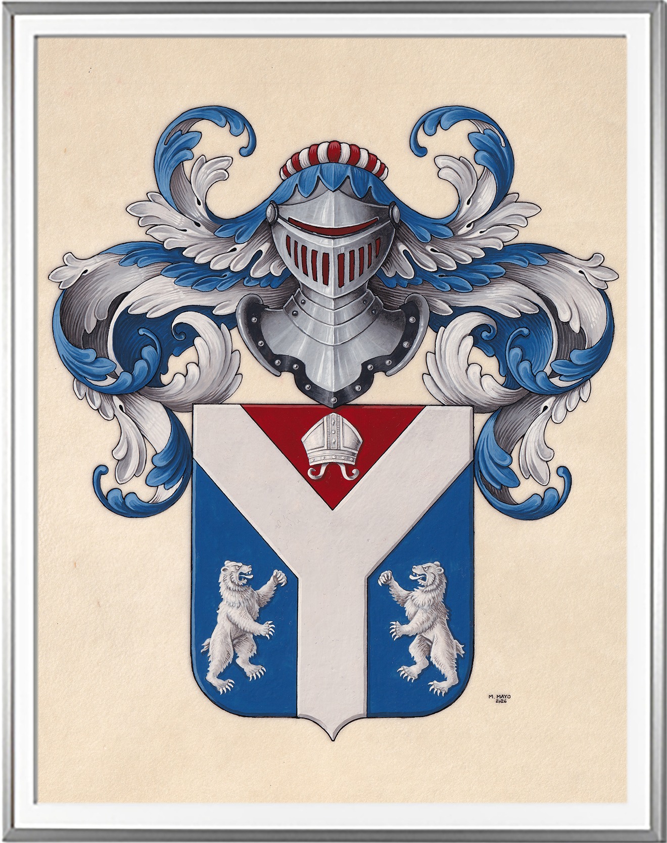 Armoirie CLOAREC Création originale Huile sur parchemin et feuille d'or (c)HERALDIKER Armoirie CLOAREC Création originale Huile sur parchemin et feuille d'or (c)HERALDIKER