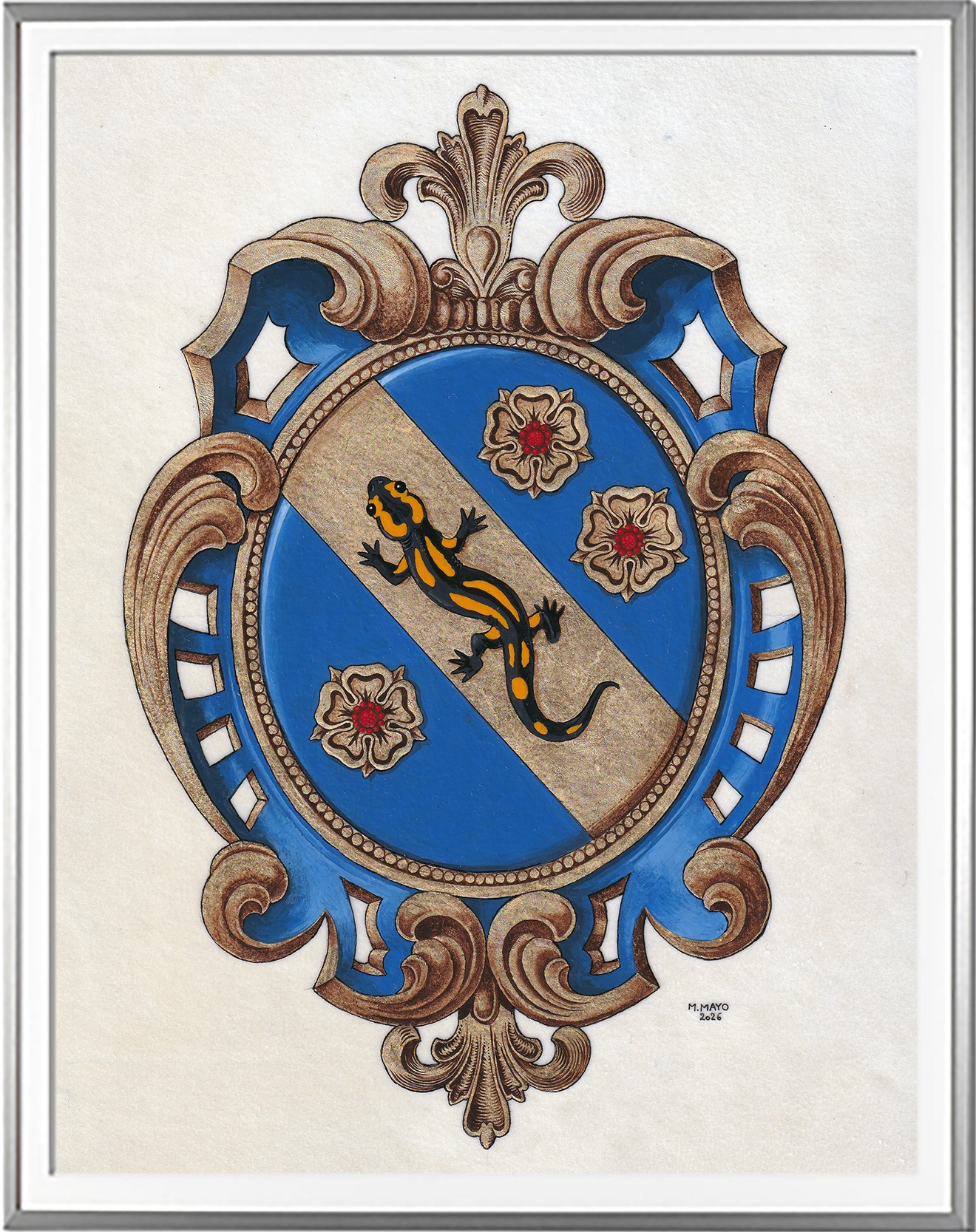 Armoirie TAILLIEZ Création originale Huile sur parchemin et feuille d'or (c)HERALDIKER Armoirie TAILLIEZ Création originale Huile sur parchemin et feuille d'or (c)HERALDIKER